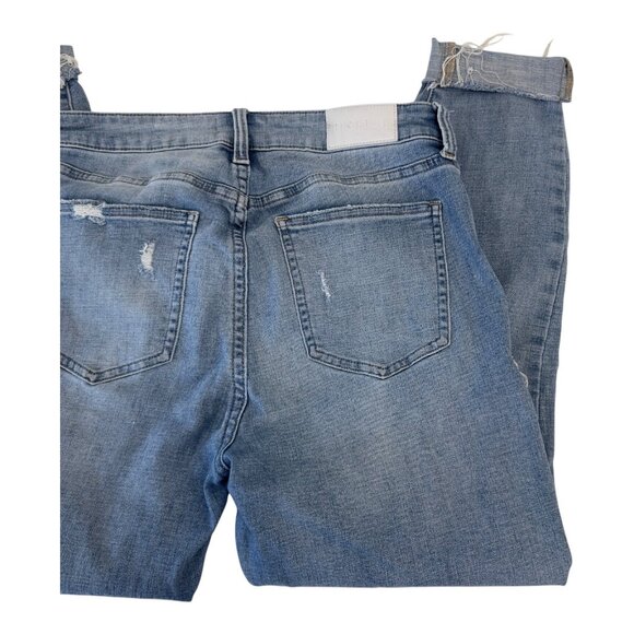 Pistola Distressed Light Wash Denim Cuffed Skinny Jeans Womens Size 29 Cotton Bl - Picture 9 of 13